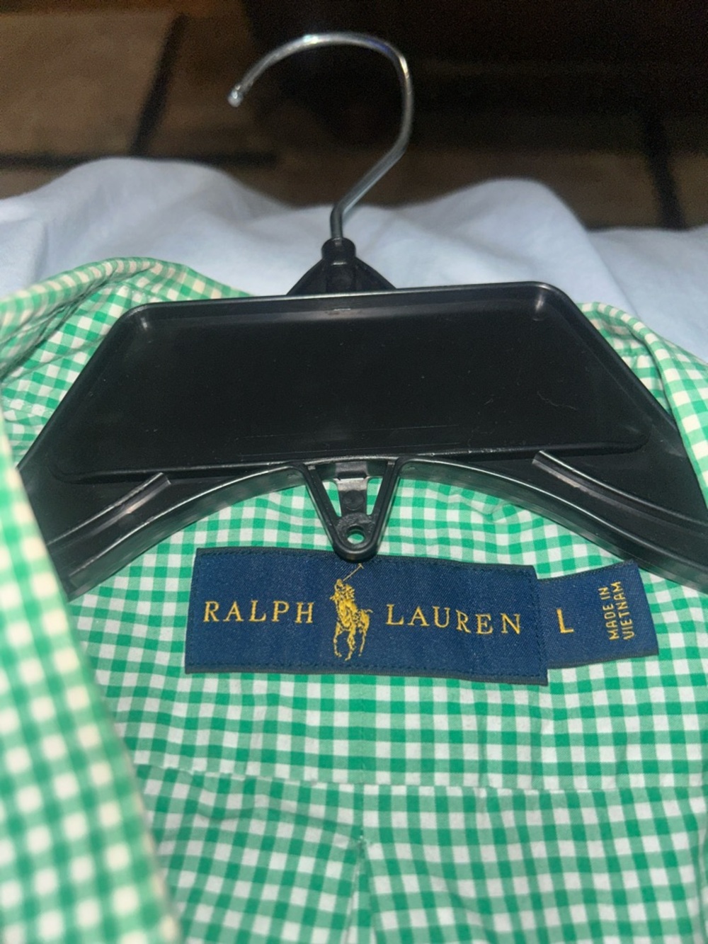 Ralph Lauren Mint Green Gingham Button-Down Shirt Ptp 25” Host Pick - Picture 4 of 4